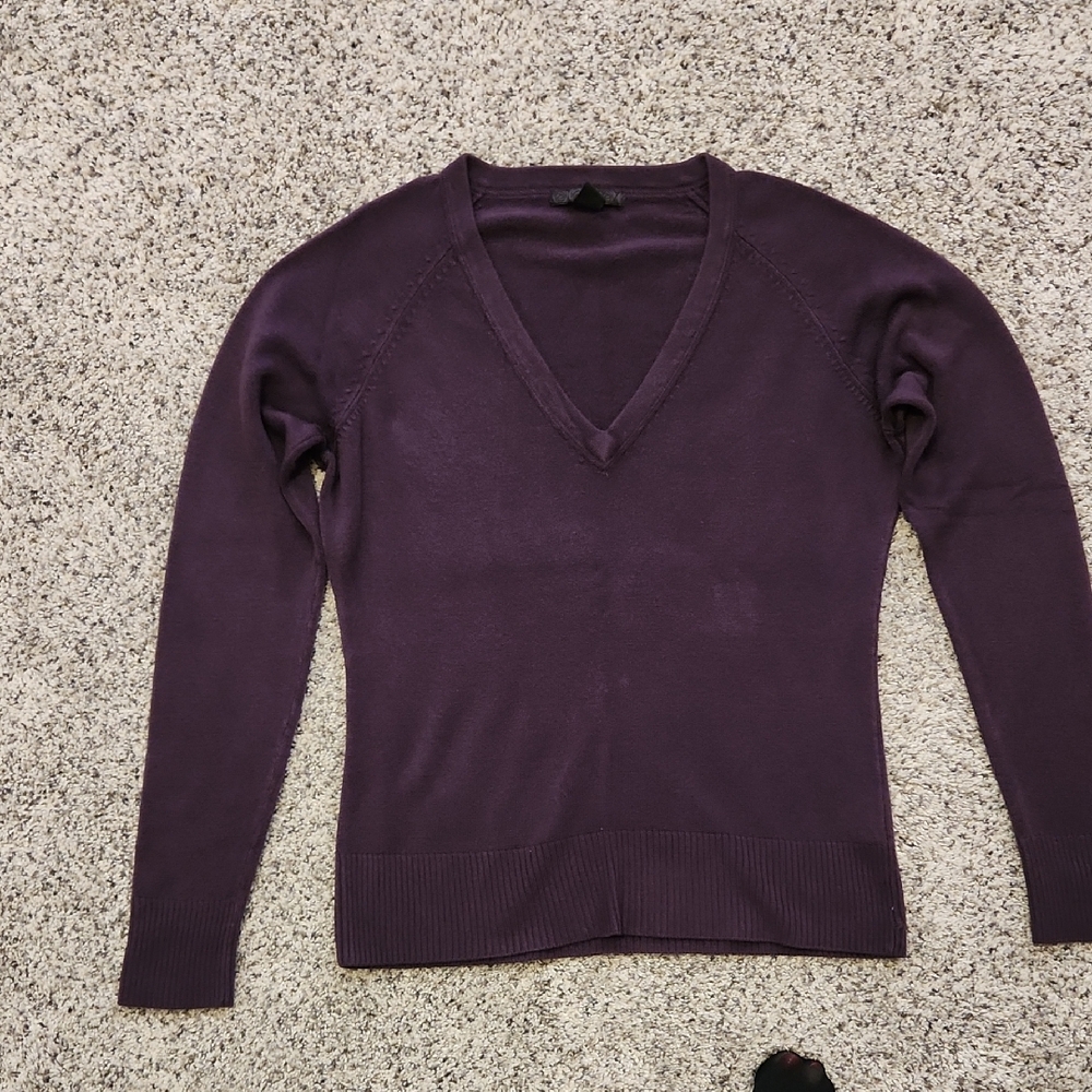 H&M Deep Purple V-Neck Sweater